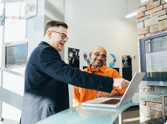 Professional handshake in office environment